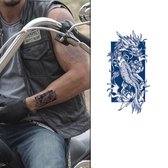 Temporary Tattoo Japanse Draak (6x6 cm) [Semi-Permanente Neptattoo - Tijdelijke tatoeage - Nep Fake Tattoos - Water overdraagbare festival sticker henna outfit tattoo - Glitter tattoo - Volwassenen Kinderen Jongen Meisje]