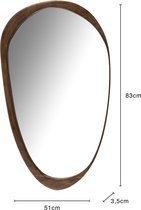 Miroir Mural en Bois Irrégulier 83cm Marron