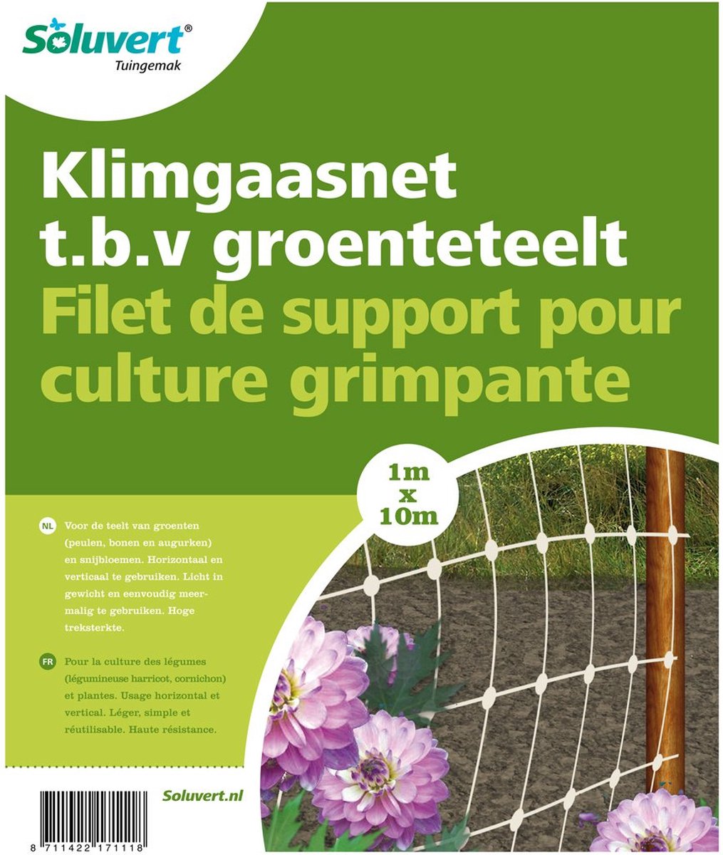 Soluvert - Klimgaasnet voor groenteteelt - 1 x 10 meter