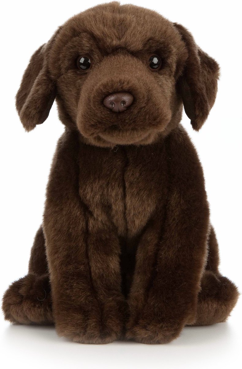Living Nature Labrador knuffel - 25 cm - Pluche - bruin - hond/honden knuffel - speelgoed