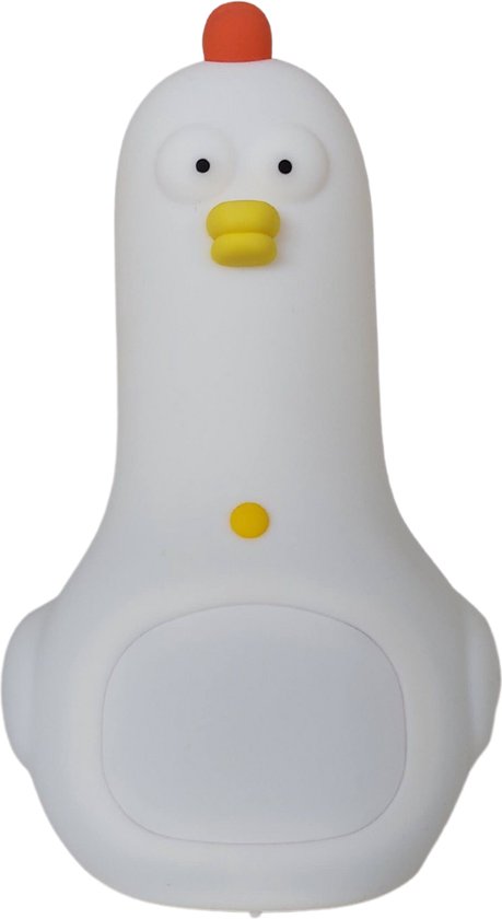 Kip wekkerlamp - kip - wekker - nachtlamp - zacht siliconen - 3 kleuren wit  - dimmen -... | bol.com