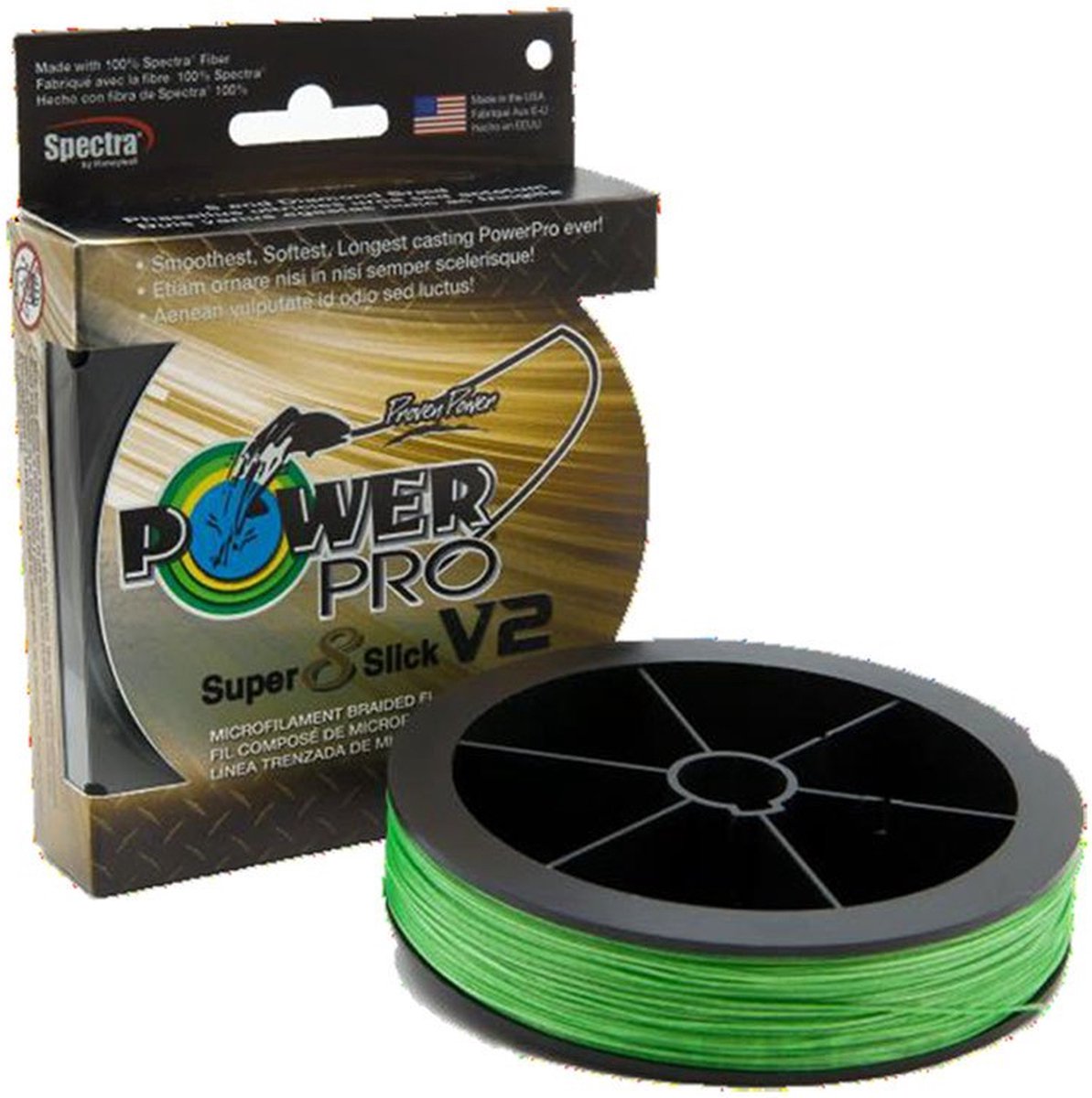 Power Pro Super 8 Slick V2 Gevlochten Vislijn 275 M Groen 0.320 mm