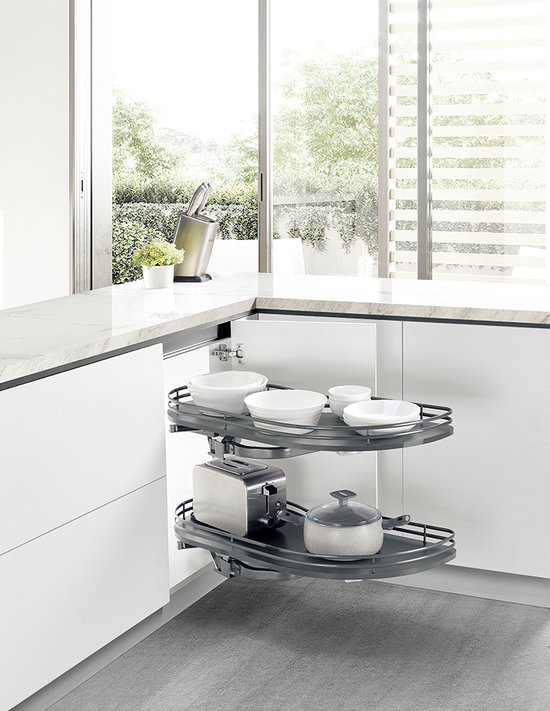 Estabeter Kast Carrousel 270° Draaibaar - 2 Etages, 71 Cm Voor Hoekkast - In Hoogte Verstelbaar