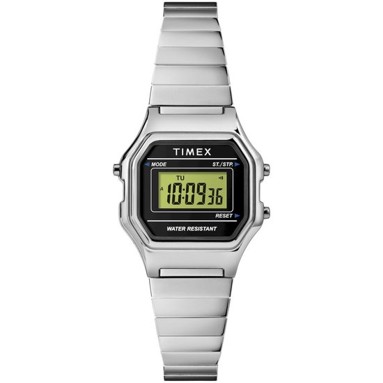 Timex Classic Digital Mini TW2T48200 Horloge - Staal - Zilverkleurig - Ø 27 mm