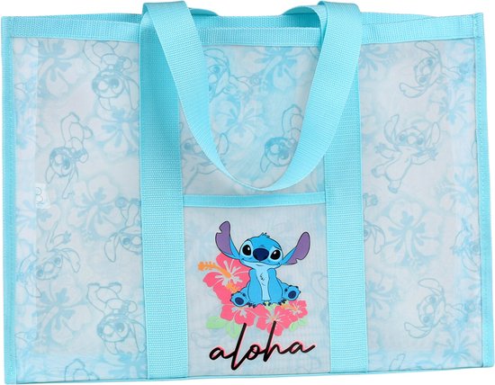 Stitch Disney - Sac de plage/shopping transparent, grand sac à bandoulière  47x35x10cm | bol