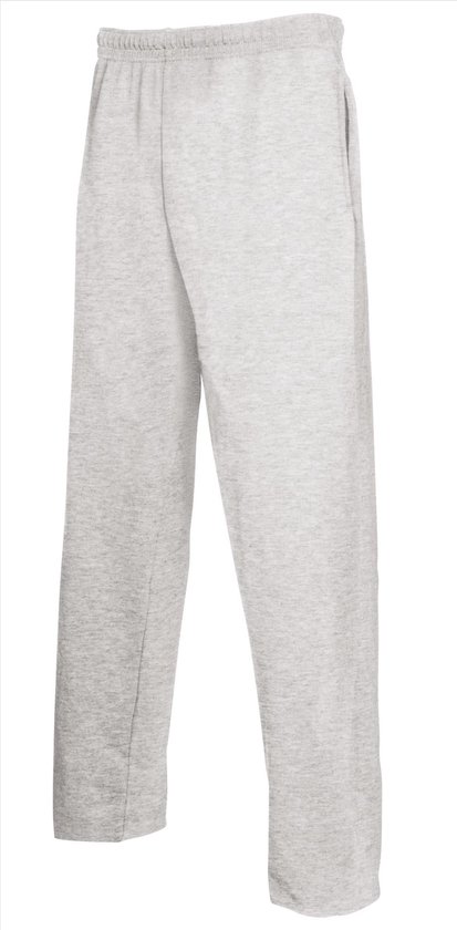 Lichtgrijze joggingbroek van katoen met een elastische tailleband en zijzakken.