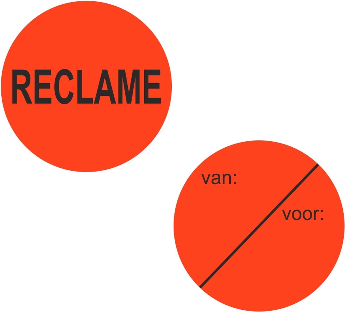 Etiketten - Stickers - Fluor Rood - Afprijzen en Reclame - 2 Rollen van 500 stuks - Kadoonline etiketten