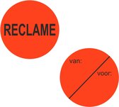 Etiketten - Stickers - Fluor Rood - Afprijzen en Reclame - 2 Rollen van 500 stuks