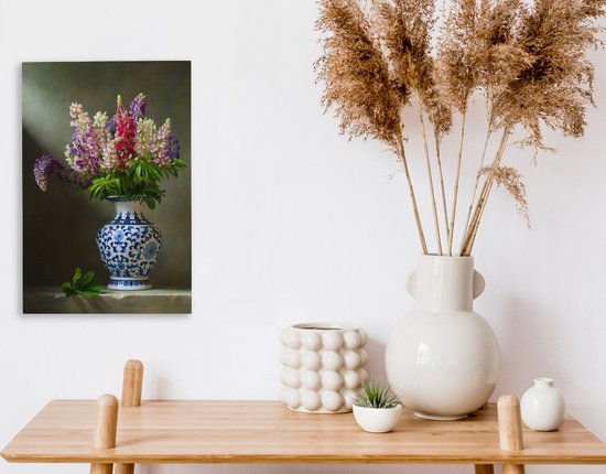 Tableau sur toile Nature morte - Vase - Fleurs - 20x30 cm - Décoration murale