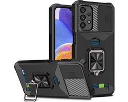 foto van Hoesje met Camera Slider Samsung Galaxy A23 - zwart