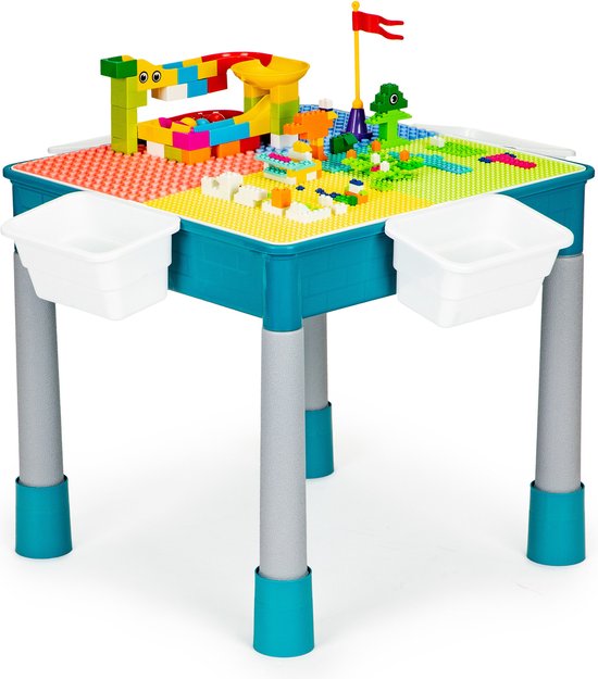 Table de jeu pour enfants - table lego - avec chaise - 51x51x48 cm