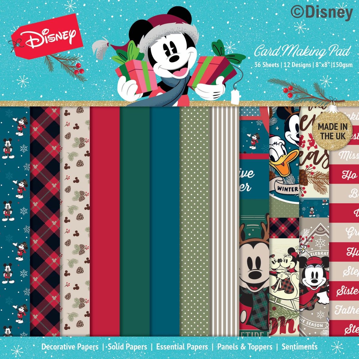 Creative Expressions Mickey & Minnie Mouse Christmas Card Making Pad 20,32x20,32cm