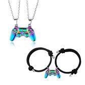 Bixorp Friends Regenboog Controller Vriendschapsketting + Armband voor 2 - BFF Sieraden set - Koppel Cadeau
