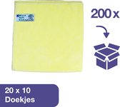 ABENA Grote Microvezeldoekjes 200 Stuks 40x40 cm - Grootverpakking - Zachte Schoonmaakdoekjes voor het Hygiënisch Verwijderen van Zichtbaar en Onzichtbaar Vuil - Herbruikbaar & Duurzame Keuze - Geel