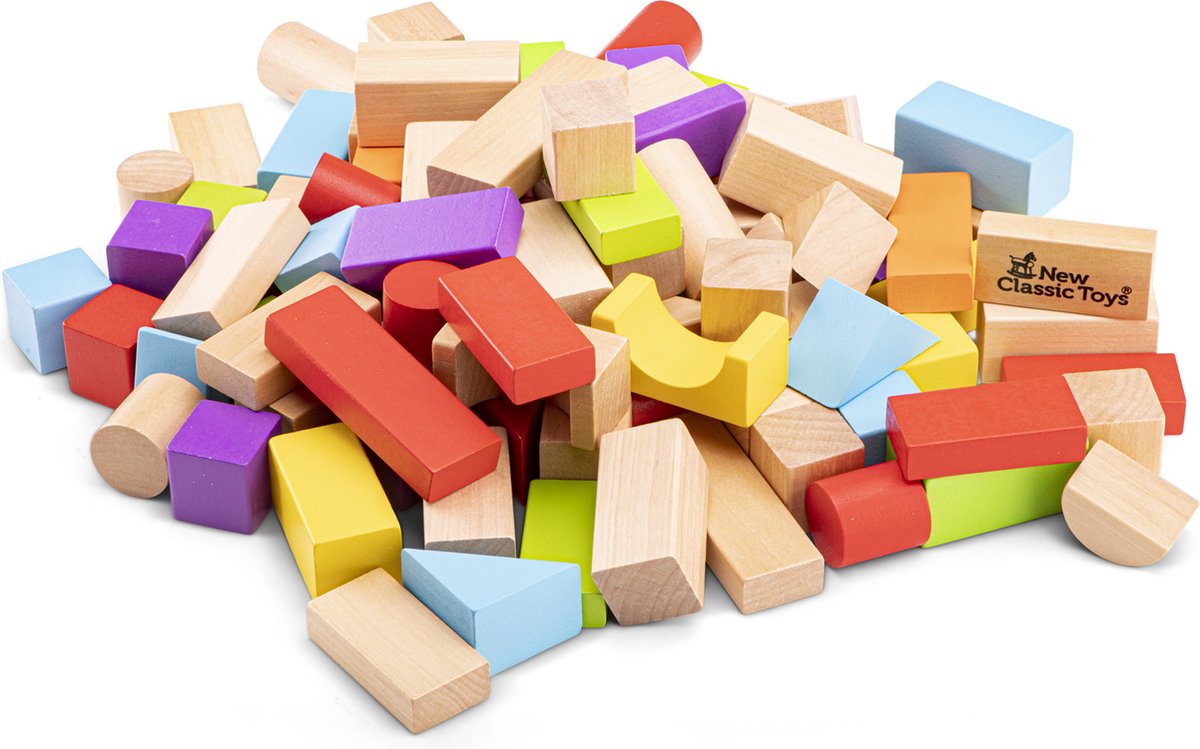 Woet® Houten Bouwblokken Set - 100-delige Blokkendoos - FSC - Educatief Speelgoed - Stimuleert Creativiteit - Vanaf 18 Maanden — afbeelding 4