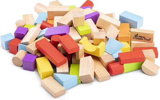 Woet® Houten Bouwblokken Set - 100-delige Blokkendoos - FSC - Educatief Speelgoed - Stimuleert Creativiteit - Vanaf 18 Maanden van Merkloos — afbeelding 4
