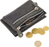 Portemonnee Anti-Skim - Buffelleer - Met 10 pasjeshouders - Kleine en compacte zwarte portemonnee