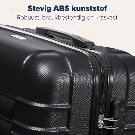 TRVLMORE Handbagage Koffer - 38L - Cijferslot - Lichtgewicht - Trolley - 54x34x20cm - Past binnen 55x40x20 cm - Zwart