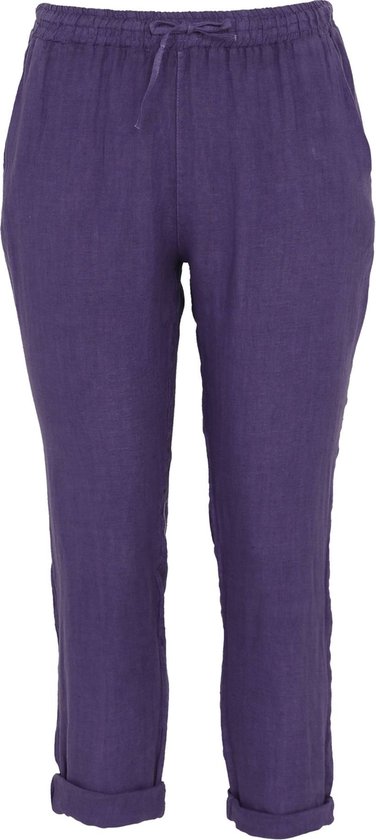 Paprika Effen 7/8-broek in linnen met revers onderaan | bol.com