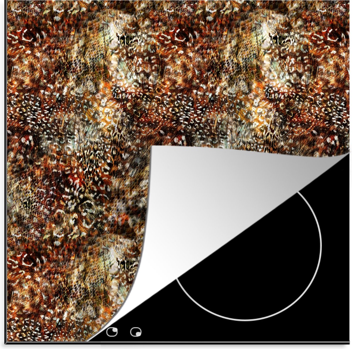 KitchenYeah® Inductie beschermer 78x78 cm - Dierenprint - Tijger - Slang - Dieren - Kookplaataccessoires - Afdekplaat voor kookplaat - Inductiebeschermer - Inductiemat - Inductieplaat mat