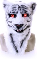 Masque de tigre blanc - Festival de bouche en mouvement yeux lumineux plein visage