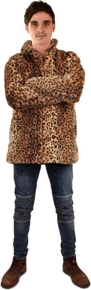 Panterprint bontjas heren luipaardprint cheetah - maat 48-50 M - fake fur  jas nepbont... | bol.com