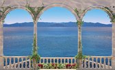 Tropical View Through Arches Photo Wallcovering