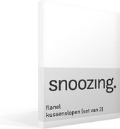 Snoozing - Flanel - Kussenslopen - Set van 2 - 60x70 cm - Wit