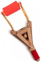 Kalid Medieval Toys - Katapult met kurken ballen - Luxe Editie Rood- Speelgoedwapen - Houten katapult - katapult - Houten speelgoed - slingshot