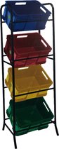 Nordevik Crates Rack - Rack de stockage Extra robuste - Convient pour stocker 4 caisses - Zwart