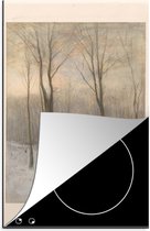 KitchenYeah® Inductie beschermer 30x52 cm - Ruiters in de sneeuw in het Haagse Bos - Schilderij van Anton Mauve - Kookplaataccessoires - Afdekplaat voor kookplaat - Inductiebeschermer - Inductiemat - Inductieplaat mat