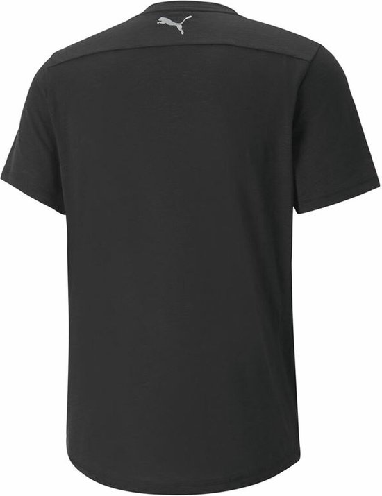 Puma Run Logo SS Shirt Heren - sportshirts - zwart/zwart - Mannen