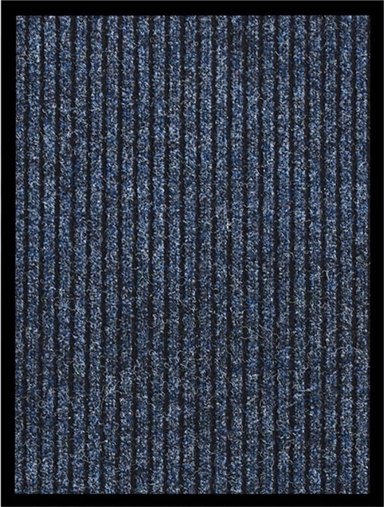 vidaXL - Deurmat - 40x60 - cm - gestreept - blauw