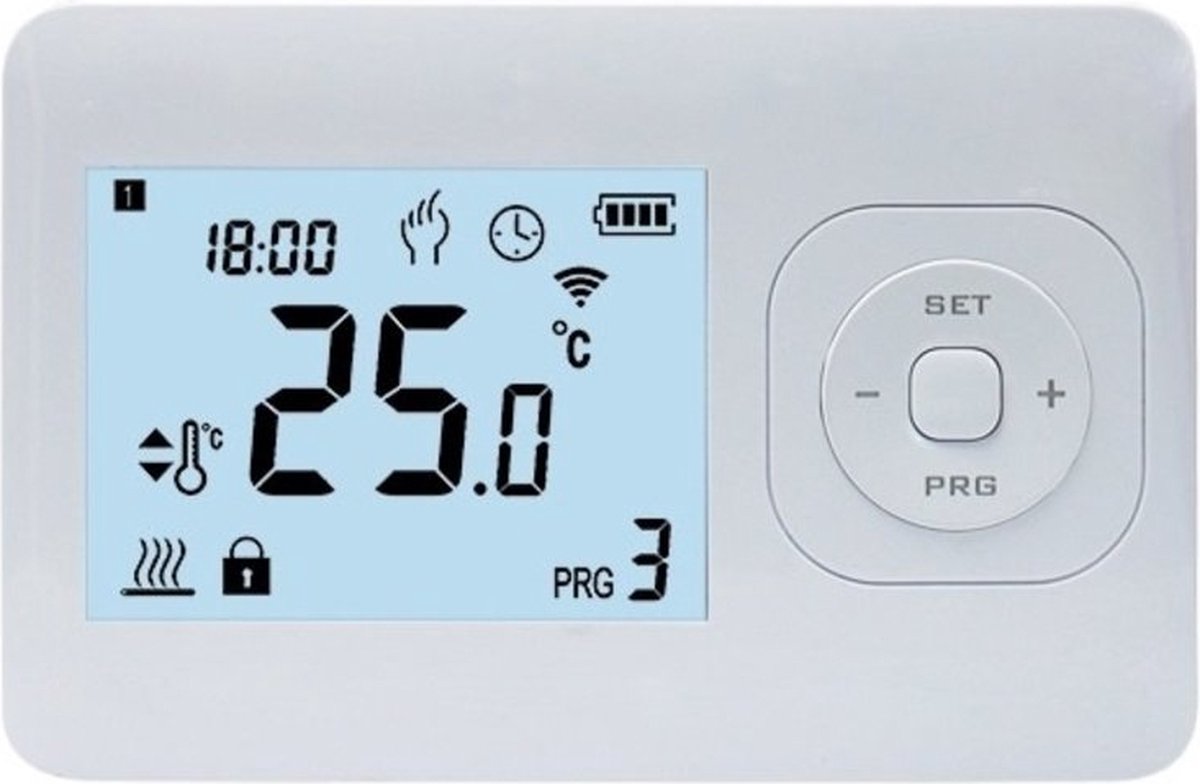 RF Optima Eazy, Draadloze Thermostaat, Niet Programmeerbaar Inclusief Tc 05 Ontvanger