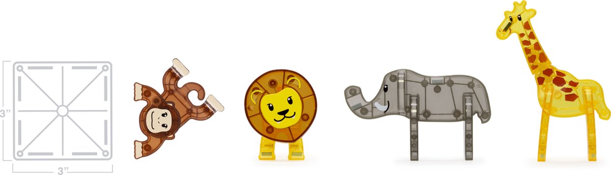 Magna-Tiles | Safari Animals 25 Stuks Set — afbeelding 14