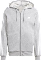 adidas Sportswear Essentials Fleece 3-Stripes Ritshoodie - Heren - Grijs- L