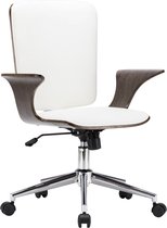 vidaXL-Kantoorstoel-draaibaar-kunstleer-en-gebogen-hout-wit