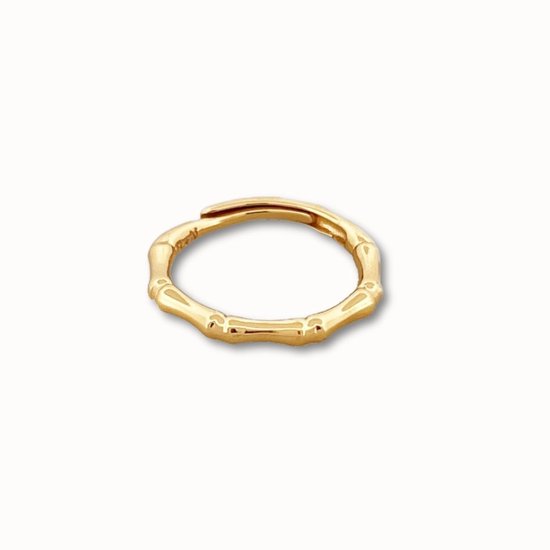 ByNouck Jewelry - Ring Bamboo - Bijoux - Femme - Plaqué Or - Ring - Ajustable
