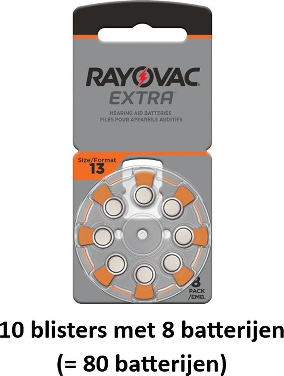 Rayovac Extra 13 hoorbatterijen - 80 batterijen