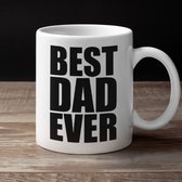Vaderdag Cadeau Voor Man - Beker / Mok met tekst Best Dad Ever - Geschenk Mannen, Papa's & Vaders - Kleur Wit