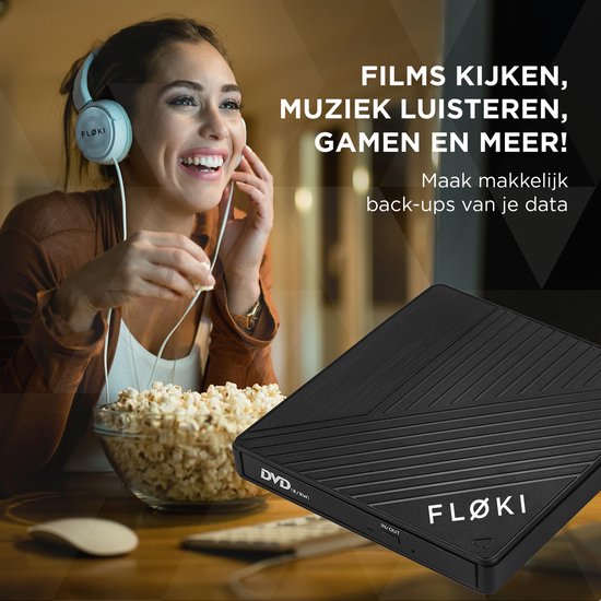 Floki 4-in-1 - Externe dvd speler & brander voor laptop - iOS en Windows - Met USB-hub - Plug & Play - Optical Drive - USB 3.0 en USB-C - Floki