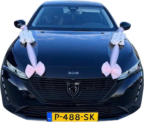 TOP HERT Auto sieraden bruidspaar roos decoratie autodecoratie bruiloft auto bruiloft auto wedding deco personenauto (groot rood