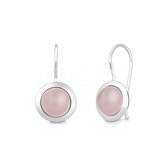 Quinn - zilveren oorbellen met rozenkwarts - 035839930