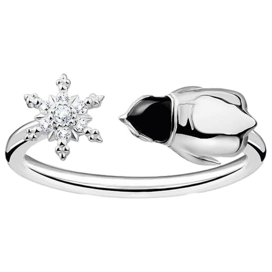 THOMAS SABO Orecchini A Stella Donna In Argento 925 Con Smalto Freddo Bianco Luminescente E Zirconia Cubica, Modello H2273-041-14