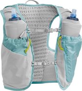 CamelBak Ultra Pro Vest voor Vrouwen - Maat L - Ultralicht Materiaal - Borstomvang 89 -101 cm - Ruimte voor 2 Flexibele 500 ml flessen - 3D Vent Mesh - Reflecterend - Hardloopvest - Drinkhouder - Drinkzak - Lichtgewicht - Zilver met Blauw