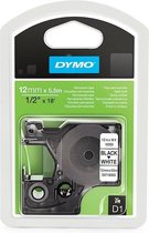 Laminated Tape for Labelling Machines Dymo D1 16959 12 mm x 5,5 m Black Polyester White (5 Units)