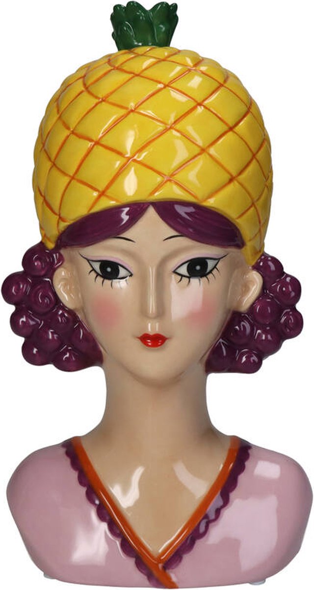 Vaas Dame Ananas Multi 14x12x25cm