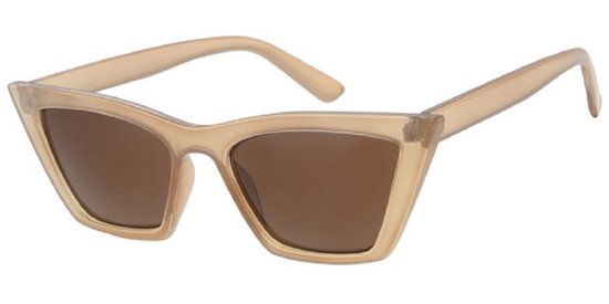 Zonnebril modeljaar 2023 | Damesbril | Montuur transparant nude - Lens bruin