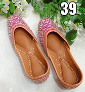 Indiase schoenen / punjabi jutti maat 39 pink mirror work