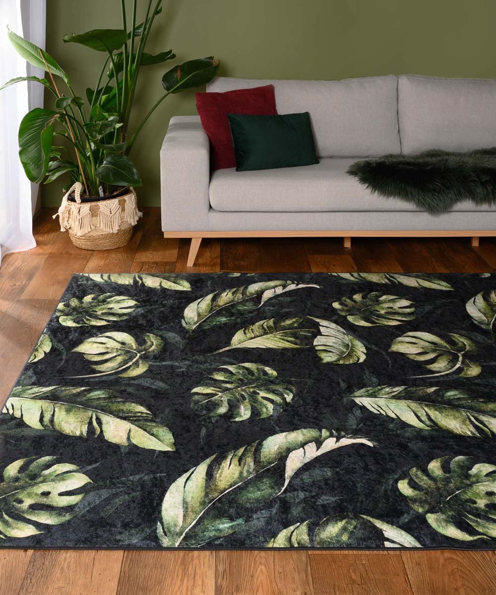 Vloerkleed jungle wasbaar - Moderna groen 240x340
